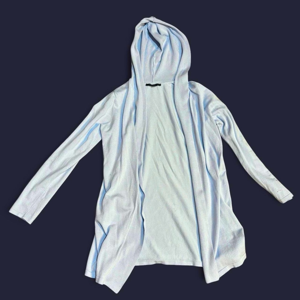Sky Blue Hooded Cardigan
